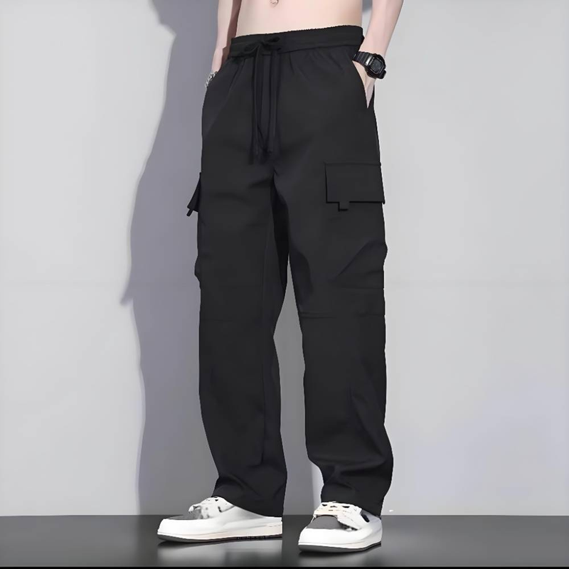 Men's Relaxed Fit Cargo Pants - Lightweight Workwear Trousers With Durable Ripstop Fabric, Straight Leg & Roomy Pockets For Casual & Outdoor Wear_voghion.com