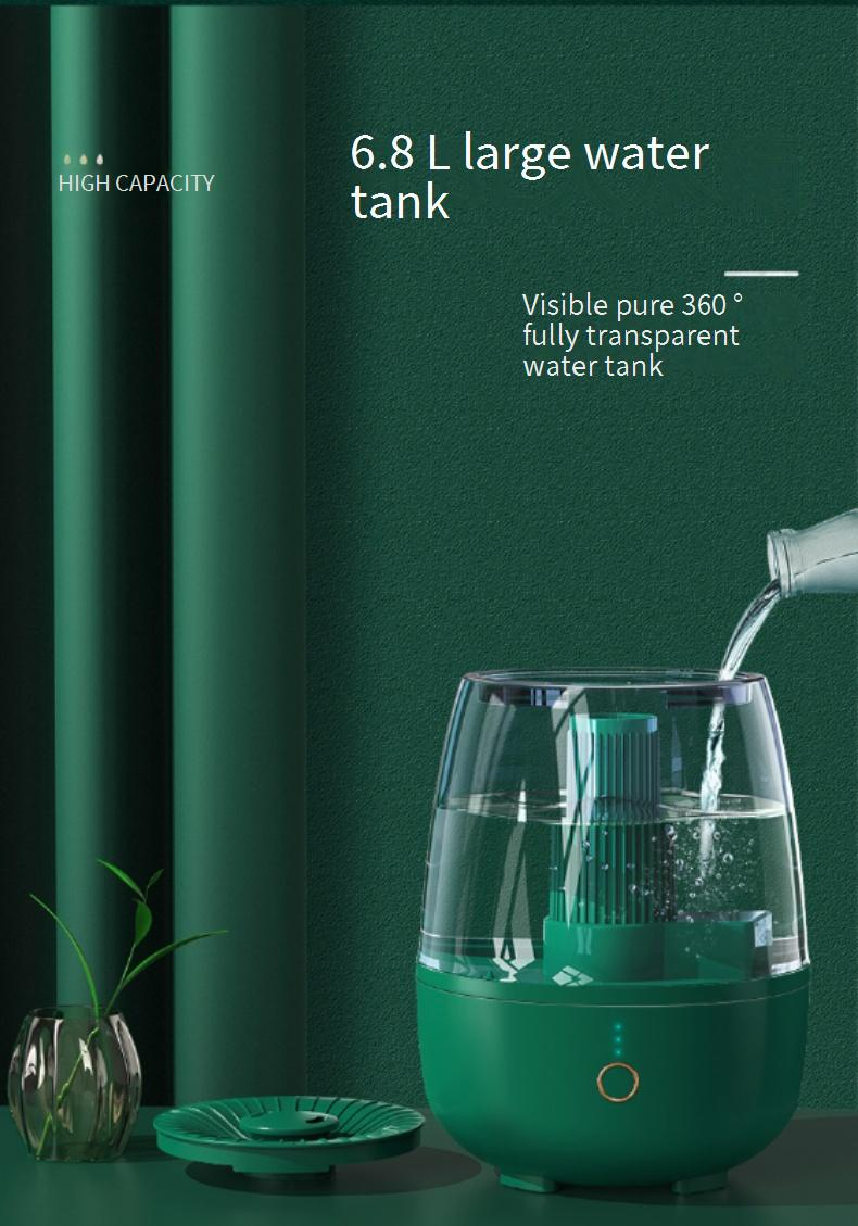 90 Ultraschall-Luftbefeuchter mit Doppelnebel, Aromatherapie, Luftreinigung, 6,8 l großem Tank, 3 Modi, Fernbedienung_voghion.com