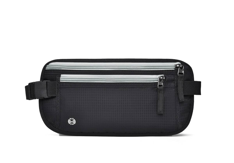 RFID Blocking Travel Waist Pack - Waterproof & Anti-Theft Passport Holder Slim Hidden Money Belt With Secure Zipper For International Trips_voghion.com