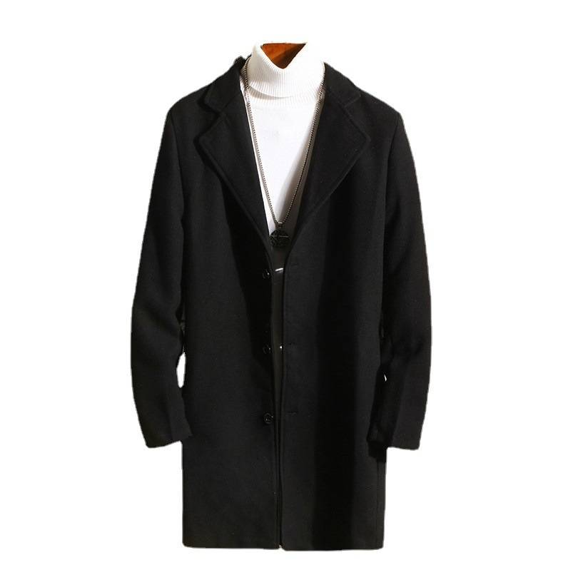 Herren Slim-Fit Wollmantel – Langer Mantel im koreanischen Stil für Herbst und Winter_voghion.com
