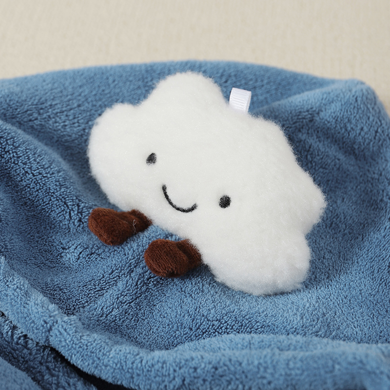 Mocha Cartoon Coral Fleece Cape - Kids' Bathrobe & Baby Hooded Bath Towel_voghion.com