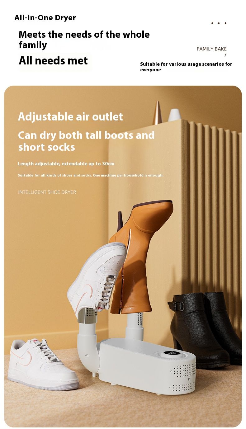 Smart Foldable Shoe Dryer With Timer & UV Light - Adjustable Footwear Warmer For Sneakers, Boots & Kids Shoes | Fast Drying & Odor Removal_voghion.com