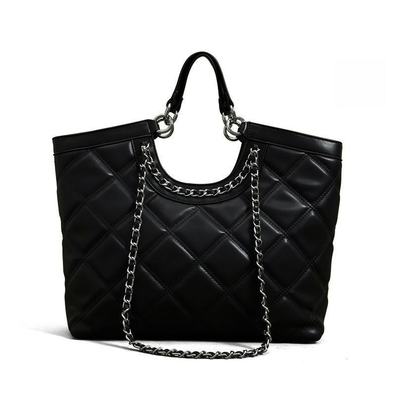 Borsa tote piccola e leggera di lusso, elegante borsa tote da donna con tracolla a catena - Borsa a mano in PU morbido di grande capacità per occasioni casual e viaggi_voghion.com