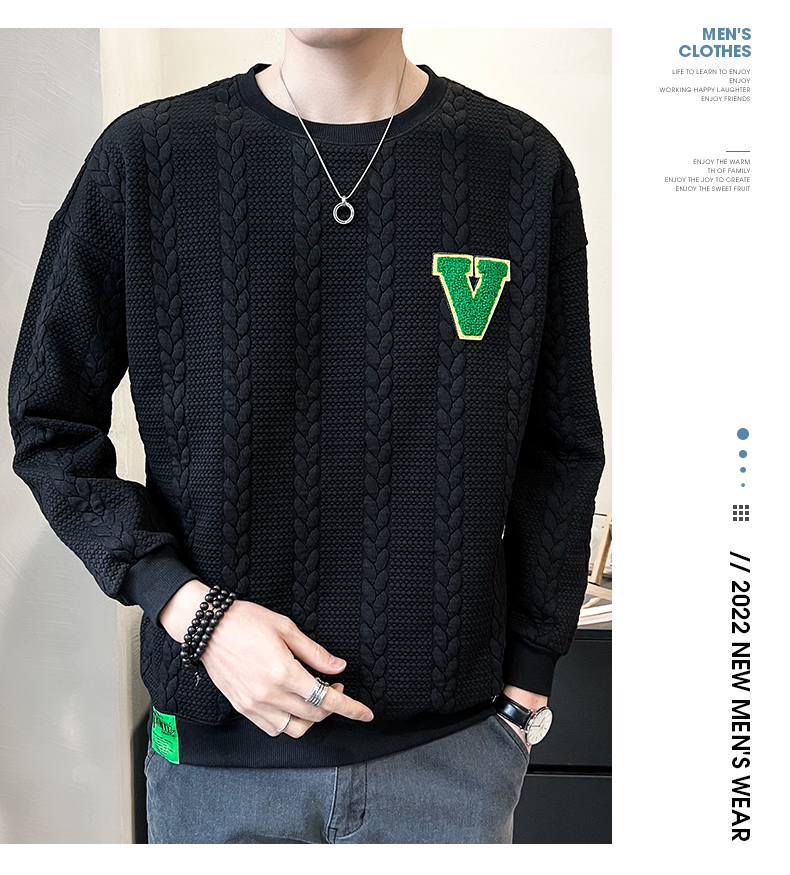 Felpa con cappuccio da uomo dal design unico per l'autunno, nuova fodera primaverile da uomo con collo rotondo di marca alla moda del 2022 con lunga_voghion.com