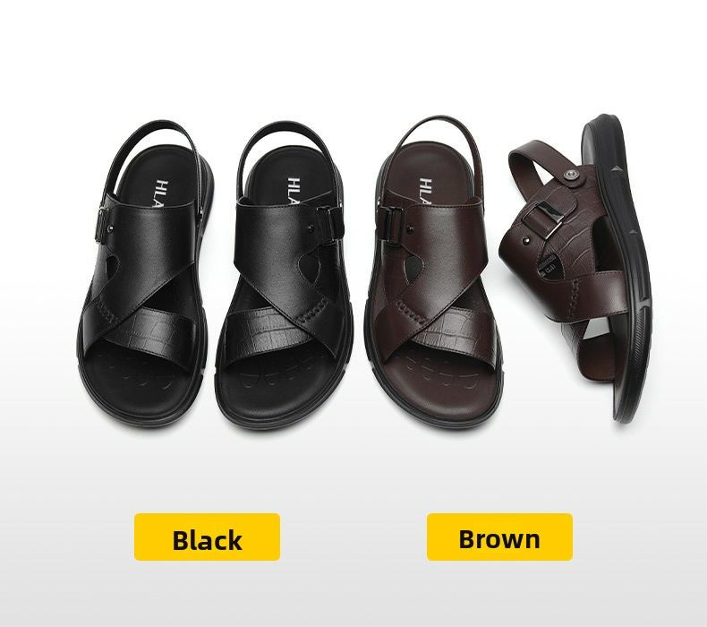 Startseite Neue Sommersandalen aus echtem Leder Herren-Freizeitschuhe Outdoor Dual-Wear-Strandschuhe_voghion.com