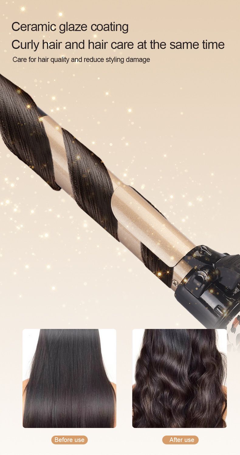 28mm Fluffy Bangs Short Hair Curler Curling Iron Big Wave Automatic Rotation_voghion.com