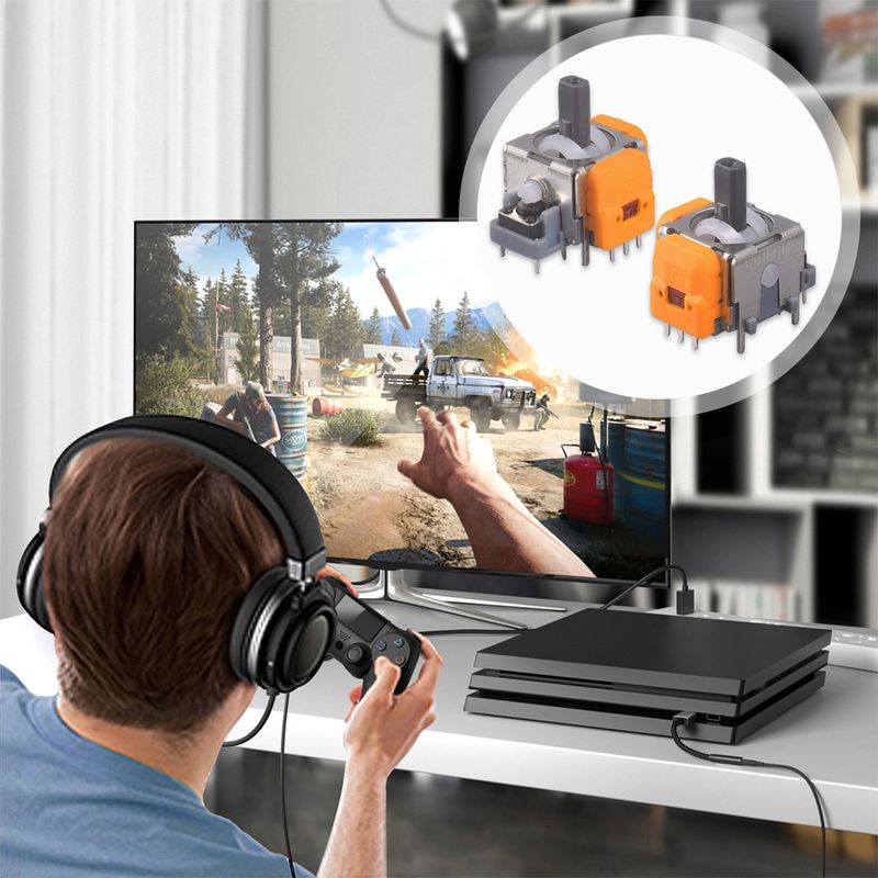 10 STÜCKE Elektromagnetische Hohe Präzision Kein Driften Hall-Effekt Thumb-Sticks Joystick Rocker Modul Für PS4/PS5/Xbox_voghion.com
