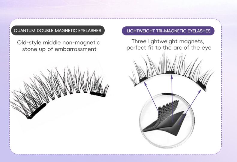 Pestañas postizas magnéticas de estilo natural - Pelo de visón, sin pegamento y reutilizables (fáciles de aplicar, ligeras y cómodas)_voghion.com