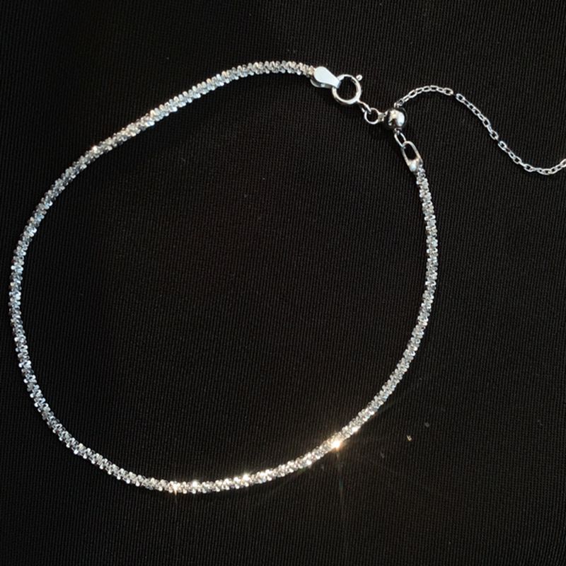 Korean Style S Silver Starry Sky Bracelet Necklace Sparkling Geometric Jewelry Fashion Creative Anklet_voghion.com