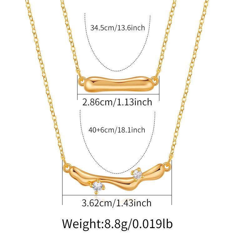 Sada náhrdelníků s dvojitou vrstvou, zachovávající barvu, s osobitým designem, stohovací, módní a elegantní náhrdelník, poměděný, z pravého zlata K._voghion.com