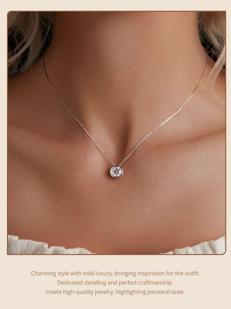 Nuovi arrivi 2025 BAMOER 1 carati Bazel Moissanite D colore VVS1 Collana con diamanti coltivati in laboratorio per donna Sterling Silver Wedding Jewelry_voghion.com