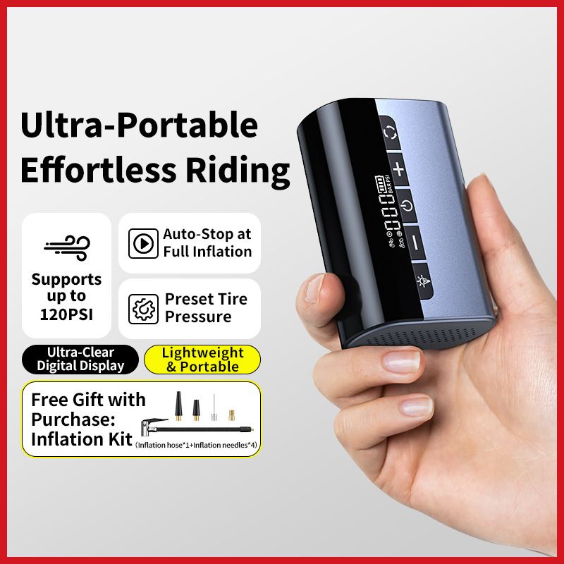 Pompa per bicicletta portatile, gonfiatore wireless per pneumatici da 120 PSI_voghion.com