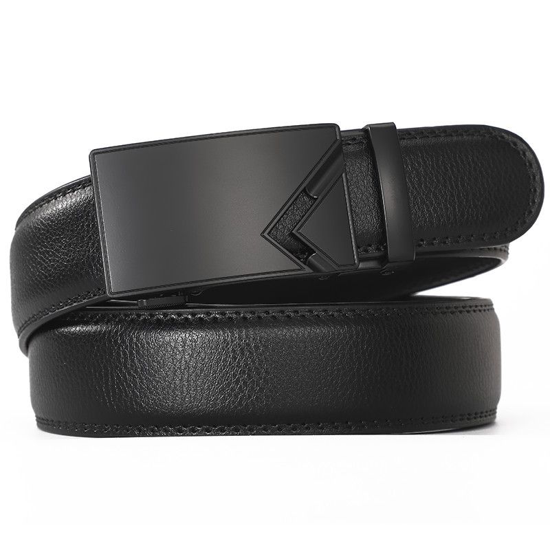 Cinturón nuevo para hombre, cinturón de cuero de alta gama con hebilla automática para hombre, pantalones de piel de vaca pura de moda con cinturón versátil para hombre_voghion.com