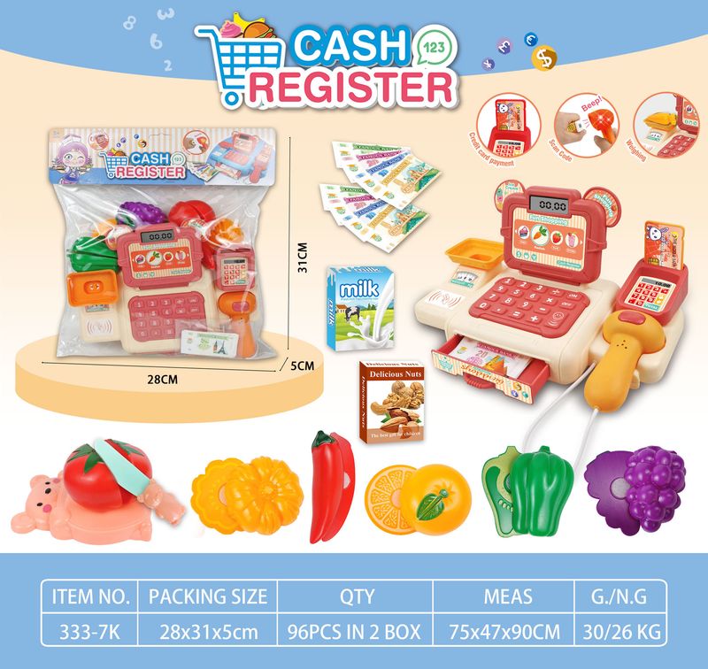Caisse enregistreuse transfrontalière, jouet de simulation, mini-magasin de proximité, modèle de caisse enregistreuse, jeu de rôle_voghion.com