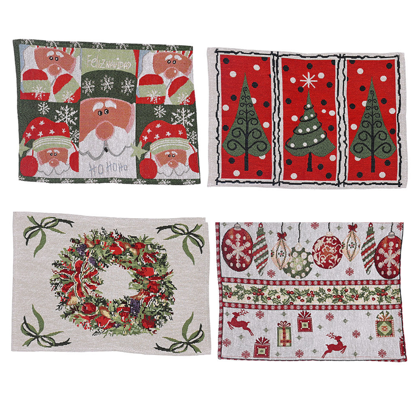 Christmas New Decorative Products Knitted Cloth Dining Mat Creative Knitted Dining Mat Table Cloth Elderly Tree Dining Mat_voghion.com