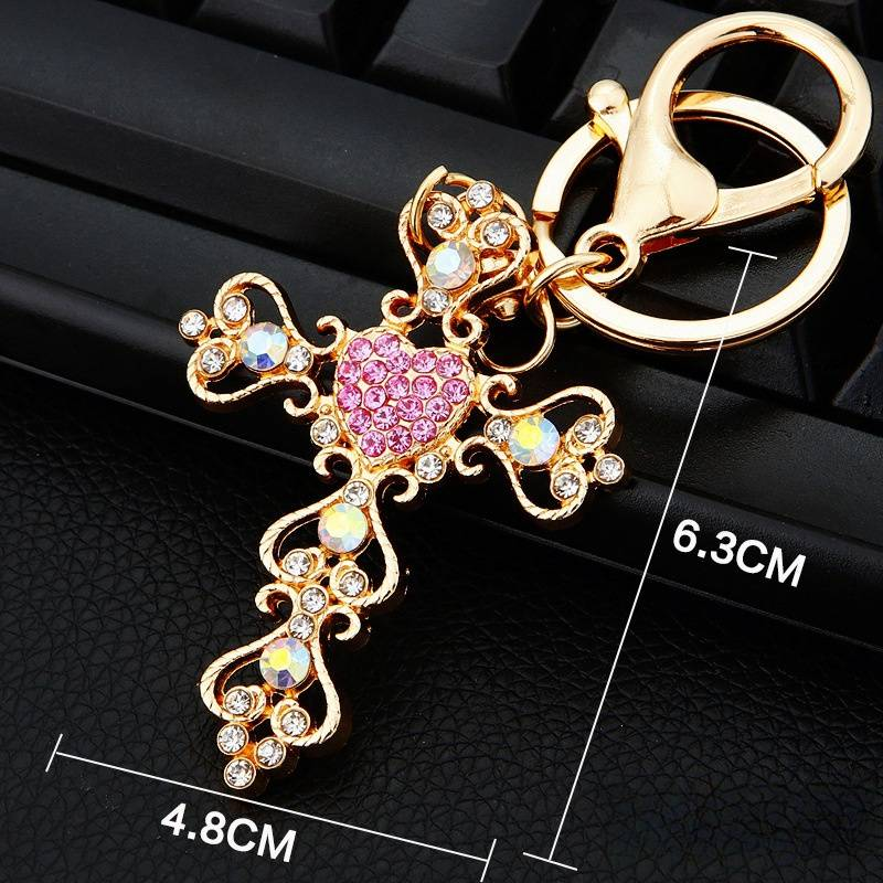 Schlüsselanhänger mit Sternzeichen, Herz, Kreuz und mehr Muster für Auto, Paar-Taschenanhänger, Metall-Schlüsselanhänger, Ring, Zubehör, Geschenk im Barockstil_voghion.com