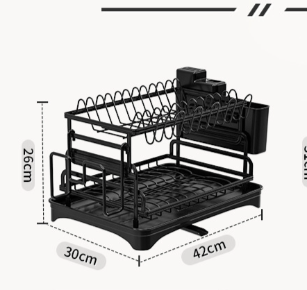 Escurridor de platos de cocina, escurridor de platos y cuencos multifuncional, escurridor de platos y palillos, escurridor de armario para el hogar_voghion.com