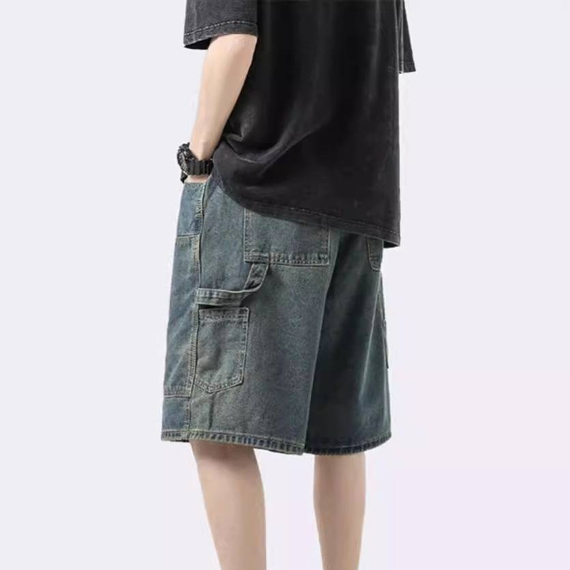 Herrenbekleidung Jeans Sommer Dünne Retro High Street Fashion Shorts Lose Gerade Lässige Gewaschene Hose_voghion.com