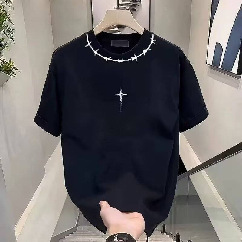 Simple And Versatile 2025 Summer New Large-sized Loose Round-neck High-end Men's Short-sleeved T-shirt_voghion.com