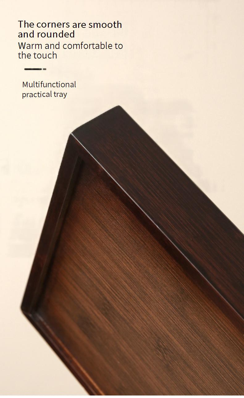 Bamboo Wood Rectangular Serving Tray – Multi-Purpose Snack Plate For Tea BBQ & Home Use_voghion.com