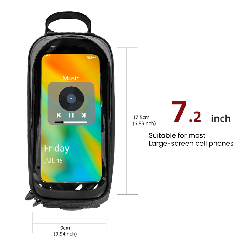 Grundig Waterproof Top Tube Bag For Bicycle Touchscreen Window_voghion.com