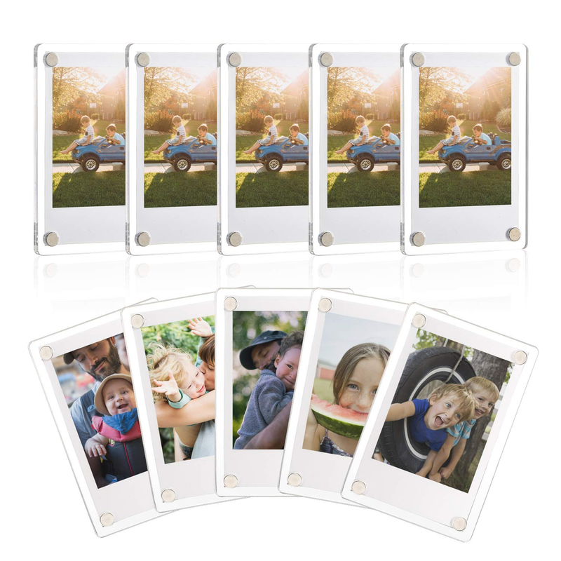 Acrylic Fridge Magnetic Frame, Double Sided Photo Refrigerator Magnet Picture Frame For Fujifilm Instax Mini, 2.36 X 3.54 Inch,_voghion.com