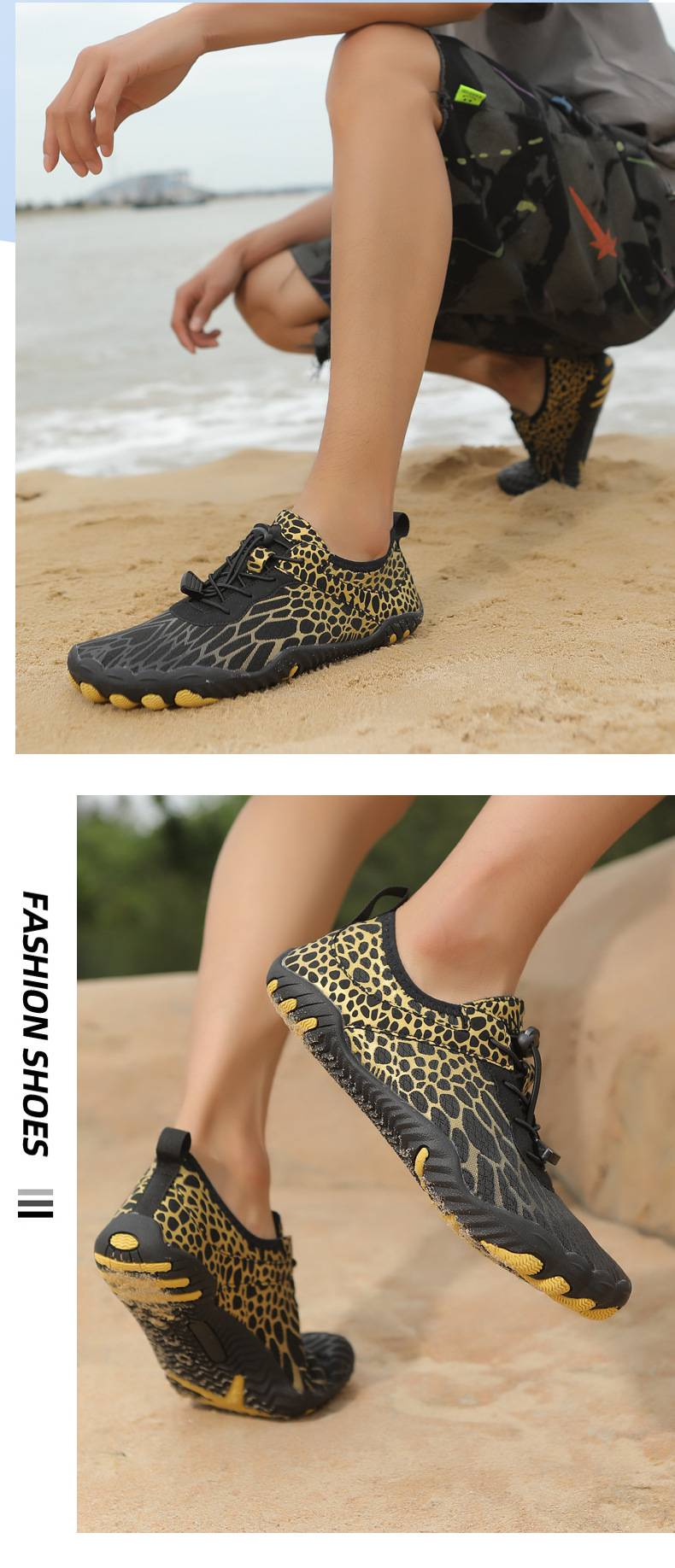 Scarpe da acqua a piedi nudi per uomo e donna - Design a cinque dita ad asciugatura rapida | Suola in gomma antiscivolo | Yoga, spiaggia e trail running (diversi colori e taglie)_voghion.com