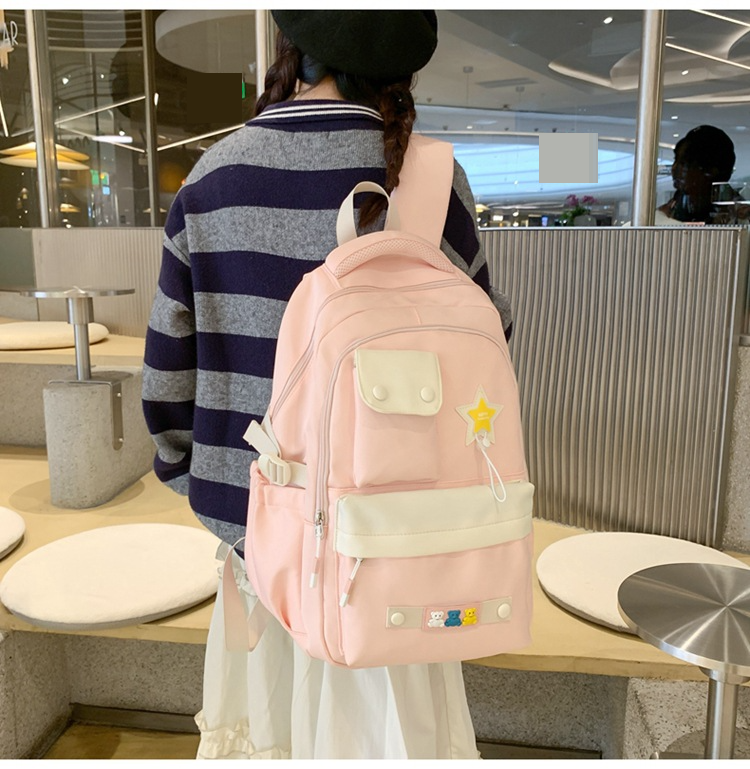 Kids Backpacks New Ins College Style Large Capacity Schoolbag Backpack Solid Color Value Student Bag_voghion.com