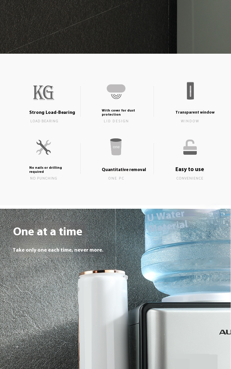 Wall-Mounted Paper Cup Dispenser – One-Touch Automatic Cup Holder For Offices & Cafés (Gold/Matte/Single/Dual Tubes, 6 Colors)_voghion.com