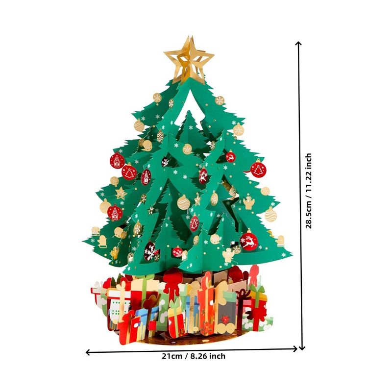 Christmas 3D Pop-Up Tree Greeting Card - Handcrafted Holiday Decor For Festive Cheer Perfect Gift For Family & Friends_voghion.com