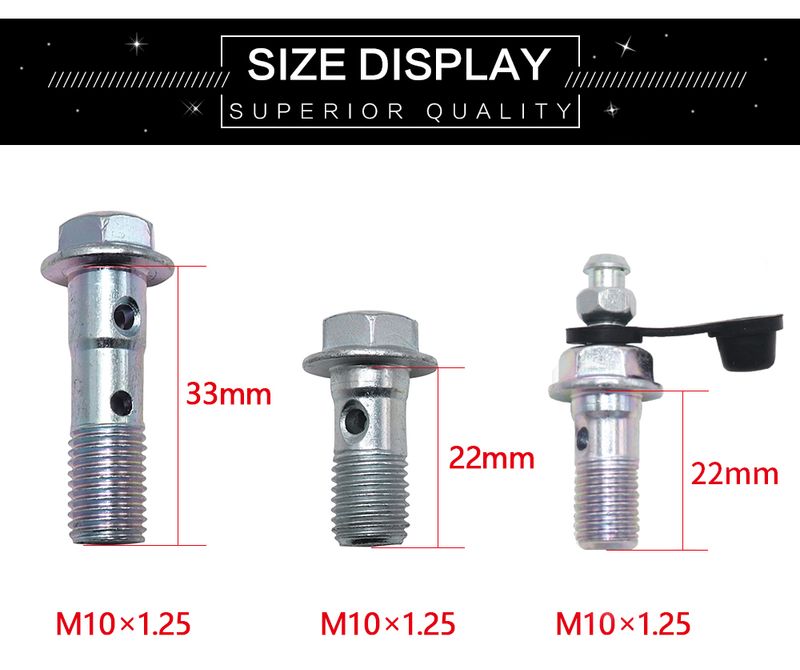 Vijak za cev za olje glavnega zavornega sistema M10*1, banjo vijak, univerzalni vijak za cev motornega kolesa, vijaki za cev M10*22*1_voghion.com