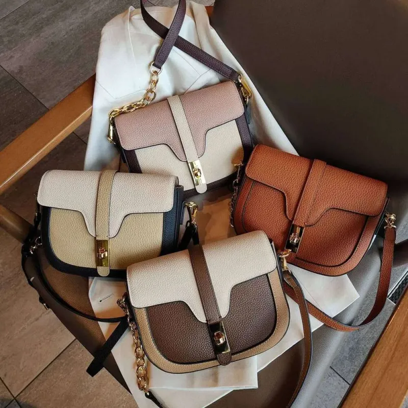 Designer-Taschen 2024 Neue Kollisionsfarbe Unterarm Sattel Echtes Leder Damen Kopfschicht Rindsleder Einzelne Schulter_voghion.com