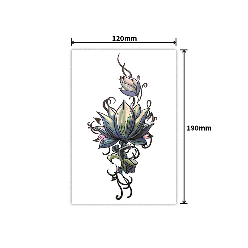 Tatuaggio adesivo personalizzabile con fiore elegante e grazioso per donna_voghion.com
