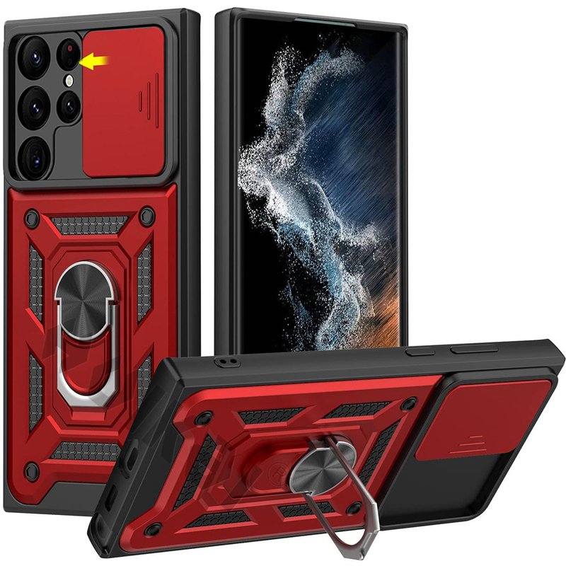 Voor Galaxy S22 Ultra 5G hoesje Samsung S22 S21 FE Ultra Plus A52 A53 A73 Slide Stand Ring Camera Militaire Klasse Armor Ring_voghion.com
