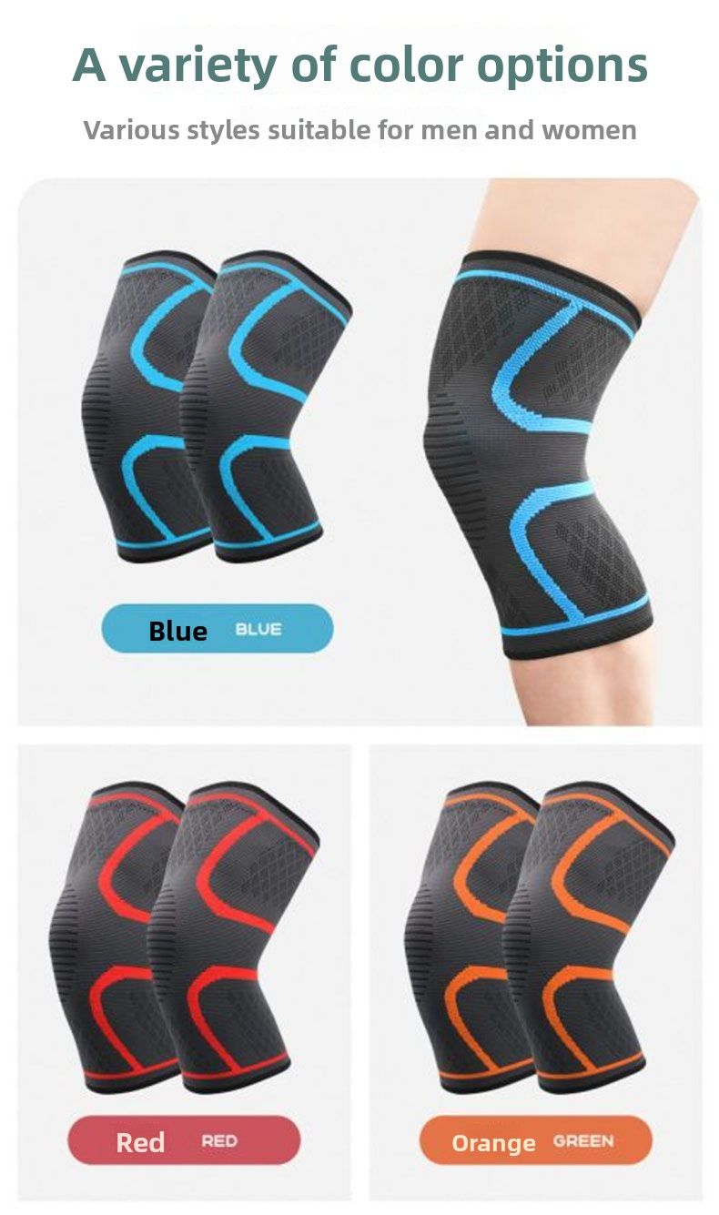 Sports Autumn Winter Running Basketball Cycling Fitness Non-Slip Breathable Thin Colorful Nylon Knee Pads For Men And_voghion.com