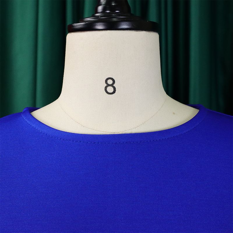 Plus Size Women's Spring Pleated Round Neck Elegant Solid Color Bodycon Dress_voghion.com