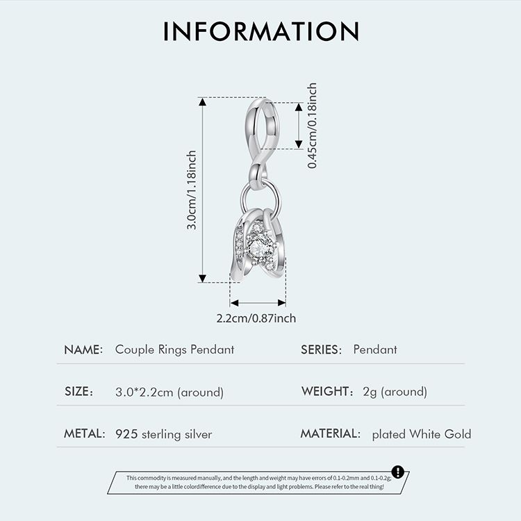 Coppia Anelli Ciondolo Ciondolo Argento Sterling_voghion.com