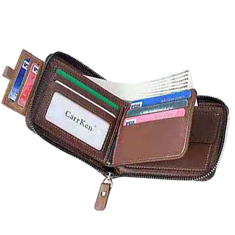 Nieuwe heren korte rijbewijs portemonnee horizontale rits munt portemonnee multifunctionele ID-kaarthouder_voghion.com