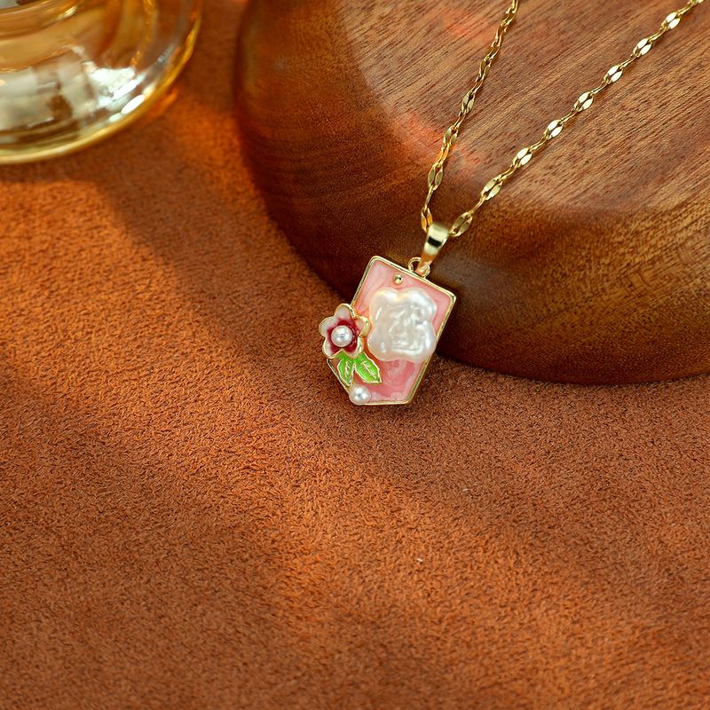 Titanium Steel Non-Fading Copper Micro-Inlaid Zircon Pendant Necklace Fashion Light Luxury Niche High-End Clavicle Chain_voghion.com