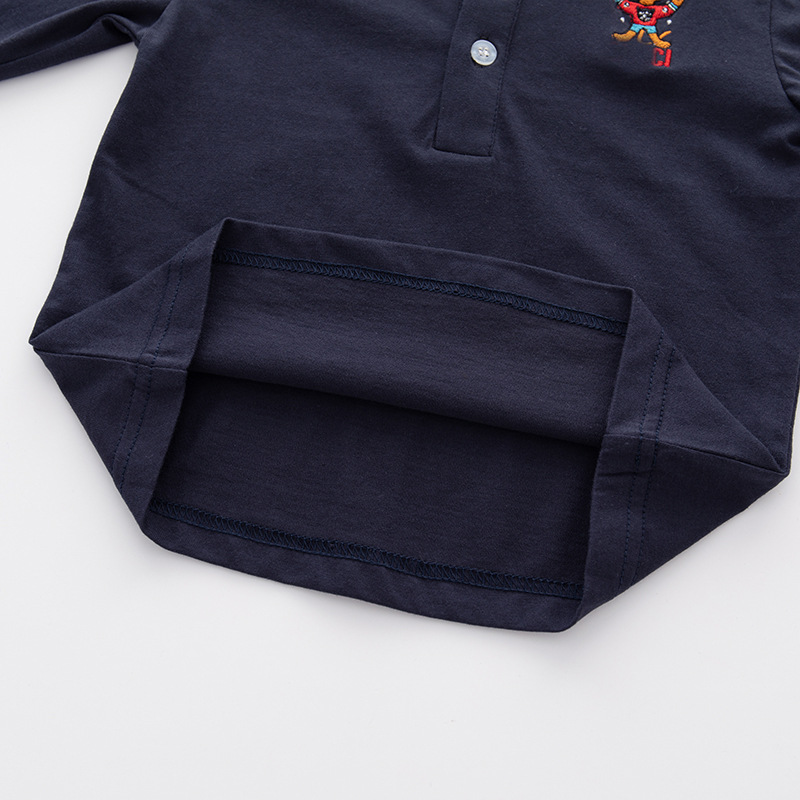 T-shirt a maniche lunghe per bambini Polo in cotone autunnale per ragazzi T-shirt a maniche lunghe per bambini Top base tutto abbinato_voghion.com