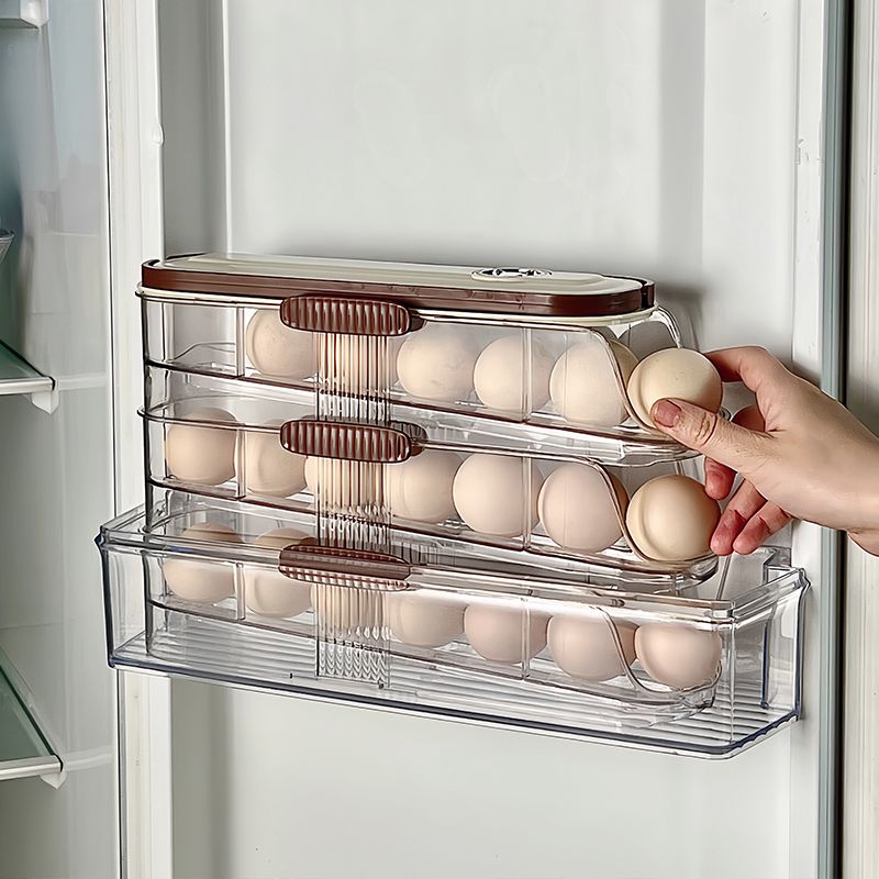 1 pz. Organizer per uova da frigorifero, portauova scorrevole, portauova automatico, ripiano per uova da cucina_voghion.com