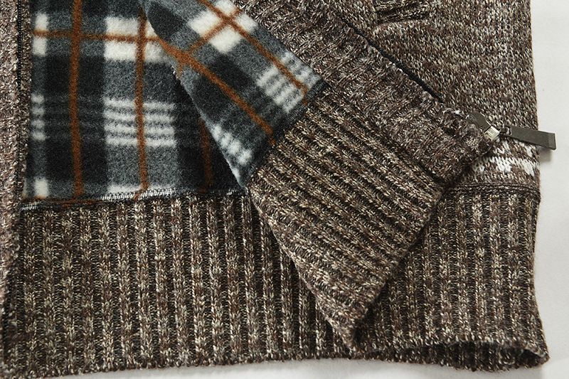 Men's Stylish Zip-Up Jacquard Knit Cardigan Slim Fit Stand Collar Sweater For Autumn Winter Fashion_voghion.com