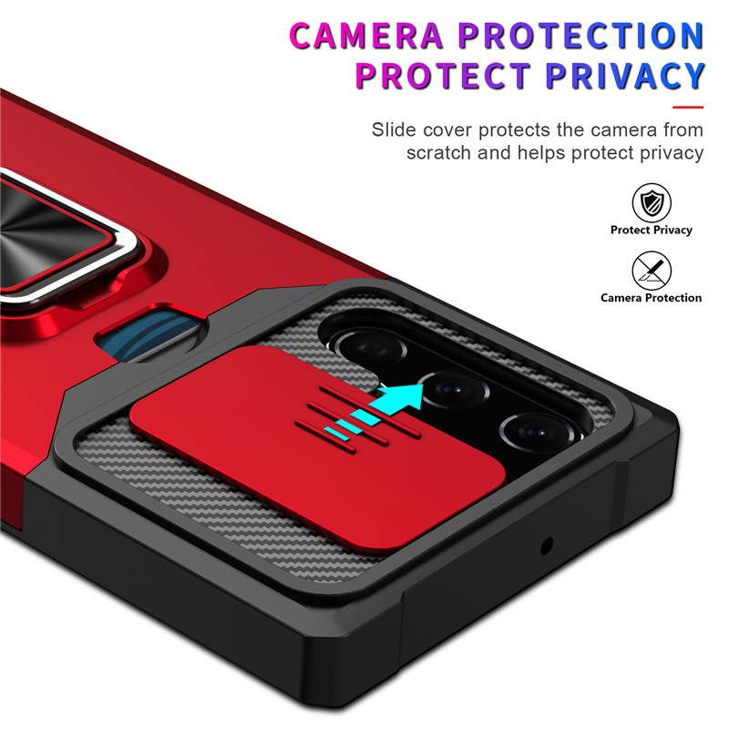 Slide Camera Lens Protector Armor Case For Samsung Galaxy A03S A12 A13 A14 A22 A23 A32 A33 A34 A42 A52 A53 A54 A72 A82 Card Slot Bumpers Ring Cover_voghion.com