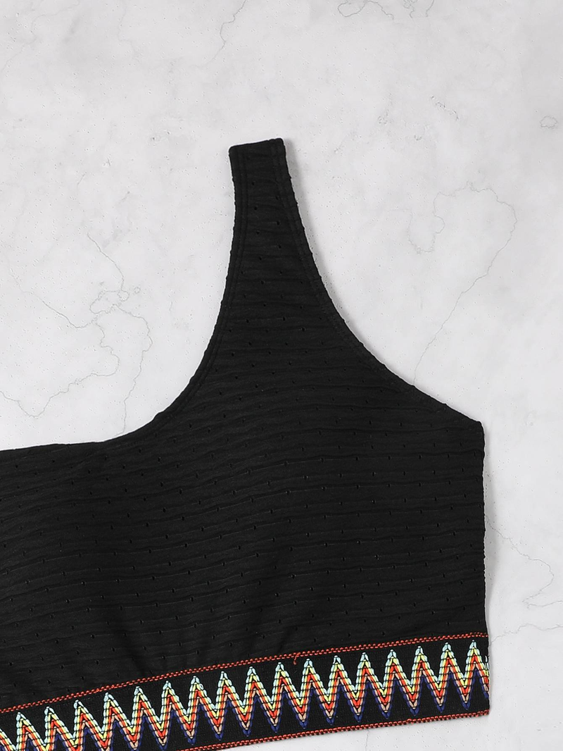 Women's solid color special fabric split swimsuit, chubby sister fashionable swimsuit_voghion.com