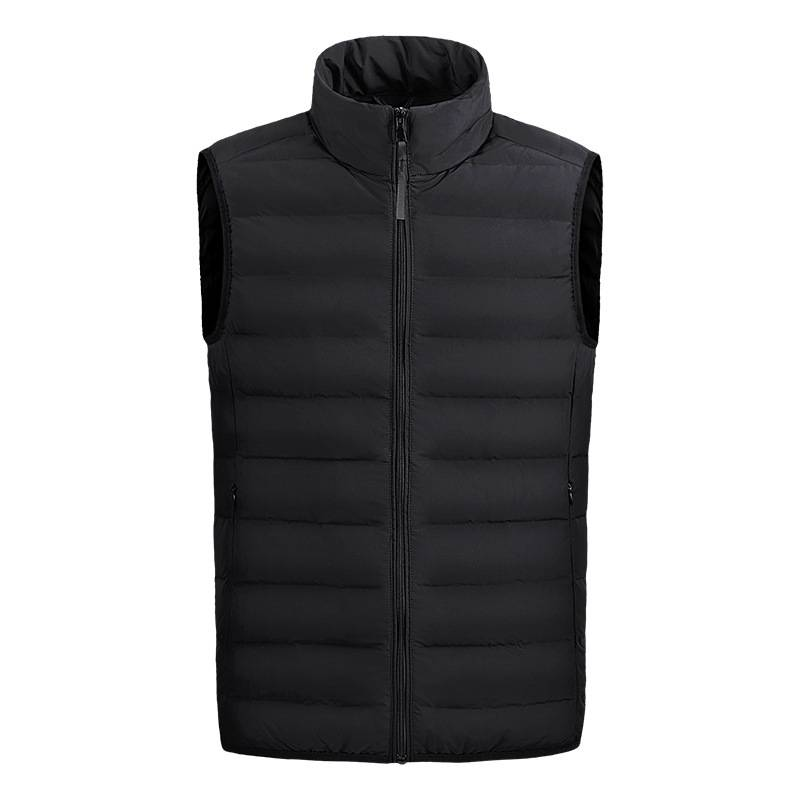 Vīriešu apģērbs Viegla zīda kokvilnas jaka, veste, silta veste vīriešiem rudens un ziemas stāvapkakle, liela izmēra brīva īsa muguras veste, vīriešu jaka_voghion.com