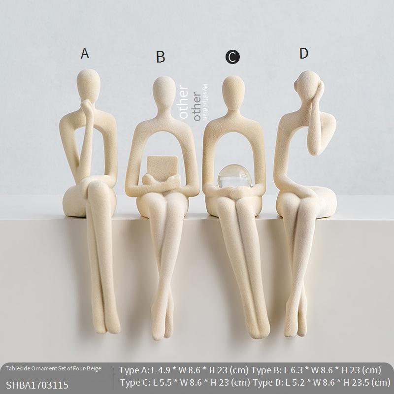 Figurines en résine décoratives, artisanat créatif, simple, haut de gamme, pour salon, porche, bureau, pendaison de crémaillère, cadeau de déménagement_voghion.com