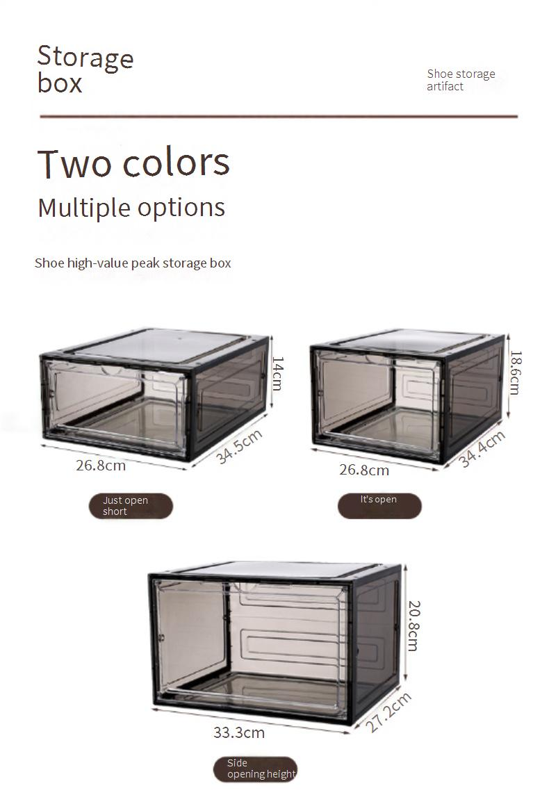 Home Improvement Assembled Sneaker Storage Box Transparent Basketball Shoe Box Collection Display Shoe Cabinet Sneaker Flip Cover Shoe Box_voghion.com