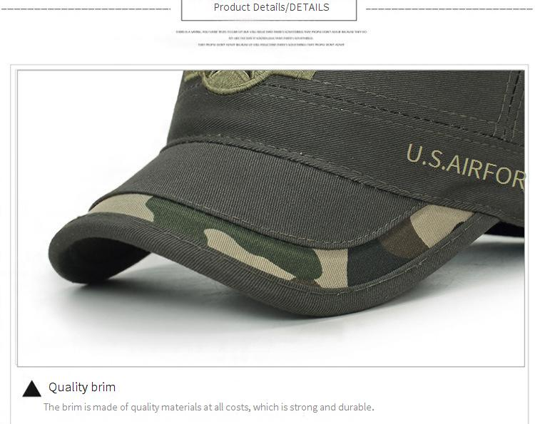 Schiebermütze für Herren mittleren Alters und ältere Menschen, Camouflage-Krempennähte, gesticktes Abzeichen, Militärmütze, Persönlichkeit, lässig, für Frühling und Herbst_voghion.com