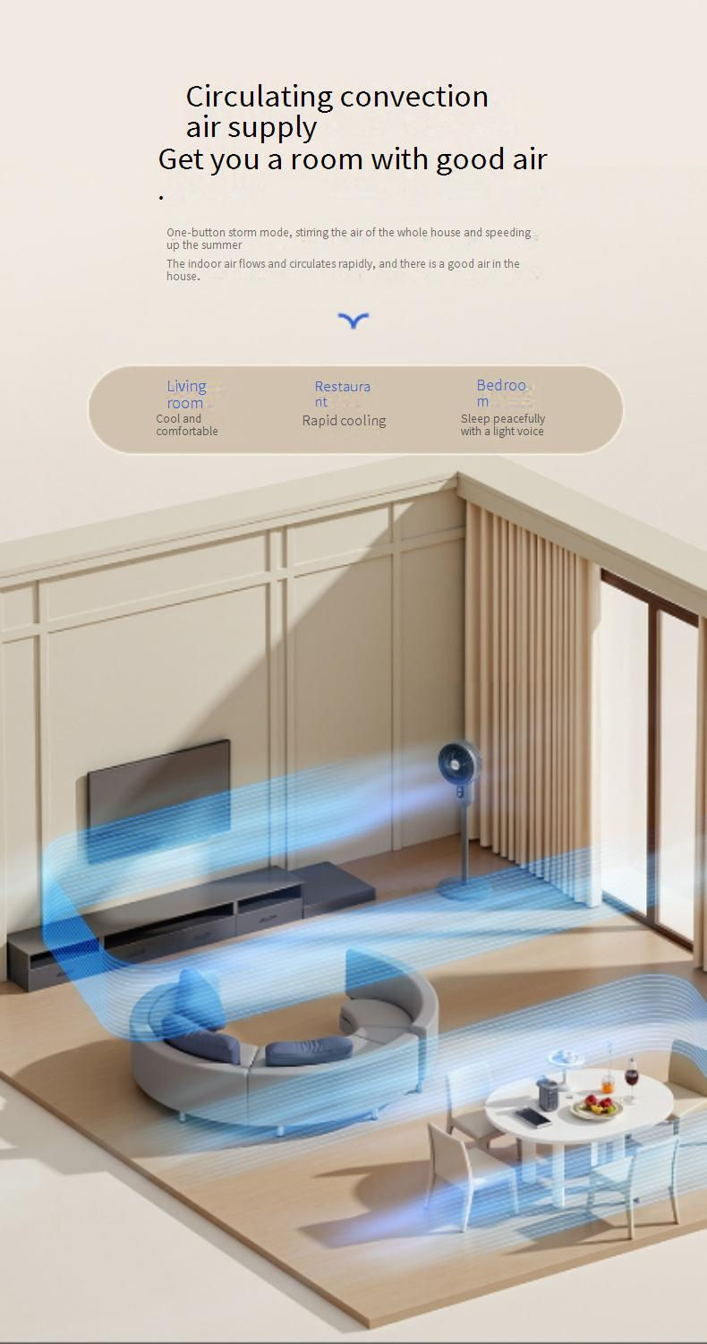 Yangzi New Air Circulation Fan Three Speed Household Remote Control Electric Fan Table And Stand Dual Purpose Silent High Wind Floor Fan_voghion.com