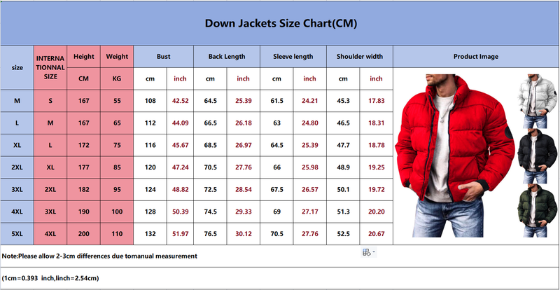 Chaqueta acolchada de invierno para hombre - Abrigo acolchado con cuello alto | Parka gruesa y cortavientos_voghion.com